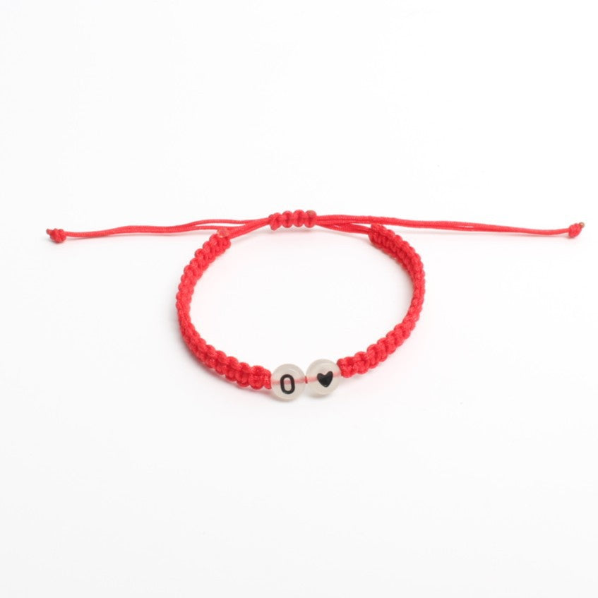 Luminous Red Line Bracelet In Simple Style With Mixed Materials And Slider Chain For Couples