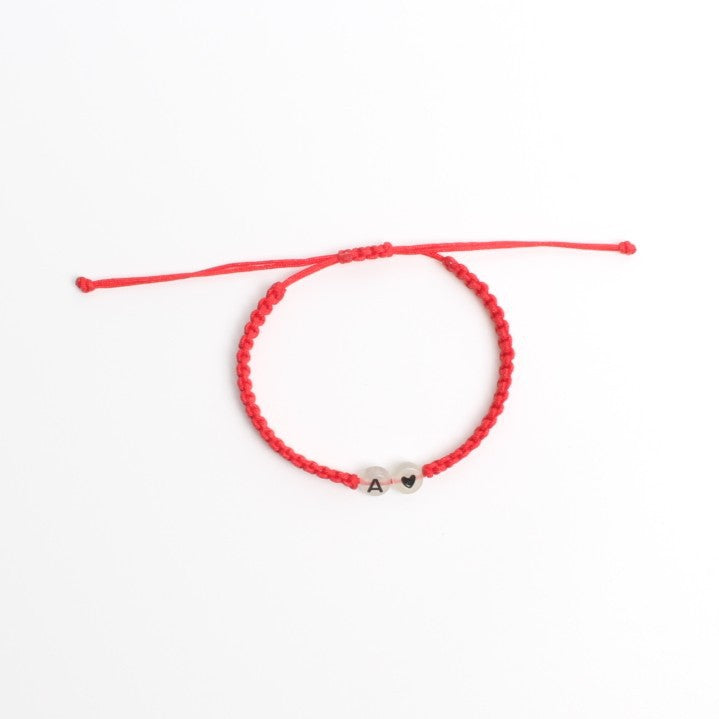 Luminous Red Line Bracelet In Simple Style With Mixed Materials And Slider Chain For Couples