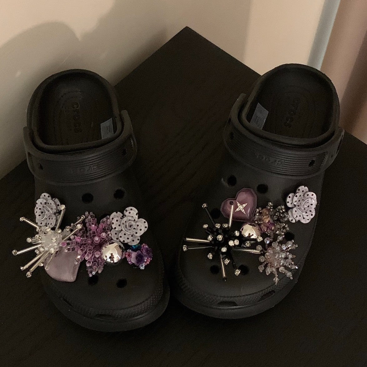 Commute Style Shoe Buckle With Flower Pattern Beading For Slippers