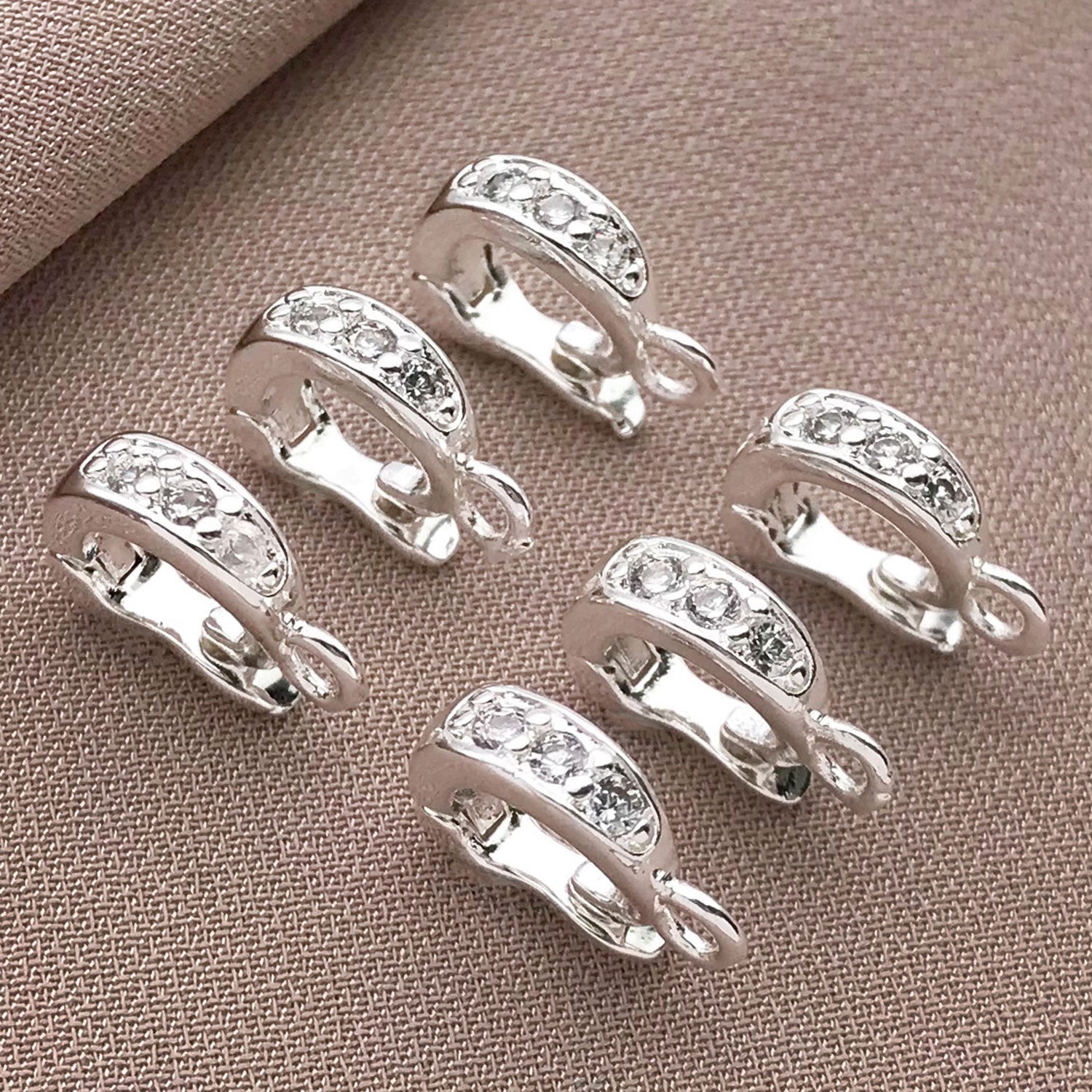 Copper Melon Seed Buckle Jewelry Accessory With 18K Real Gold Plating And Zircon Inlay, Electroplated Finish In Gold