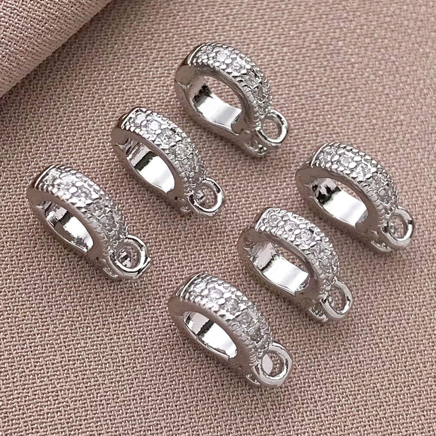 Copper Melon Seed Buckle Jewelry Accessory With 18K Real Gold Plating And Zircon Inlay, Electroplated Finish In Gold