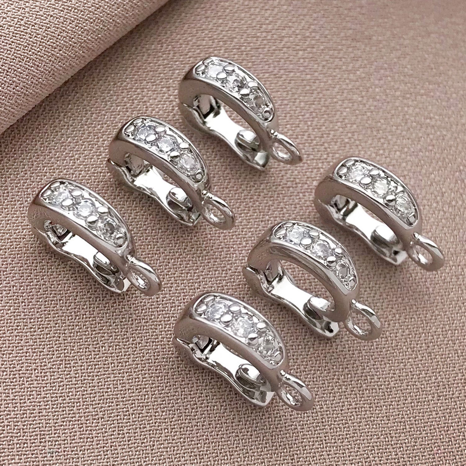 Copper Melon Seed Buckle Jewelry Accessory With 18K Real Gold Plating And Zircon Inlay, Electroplated Finish In Gold