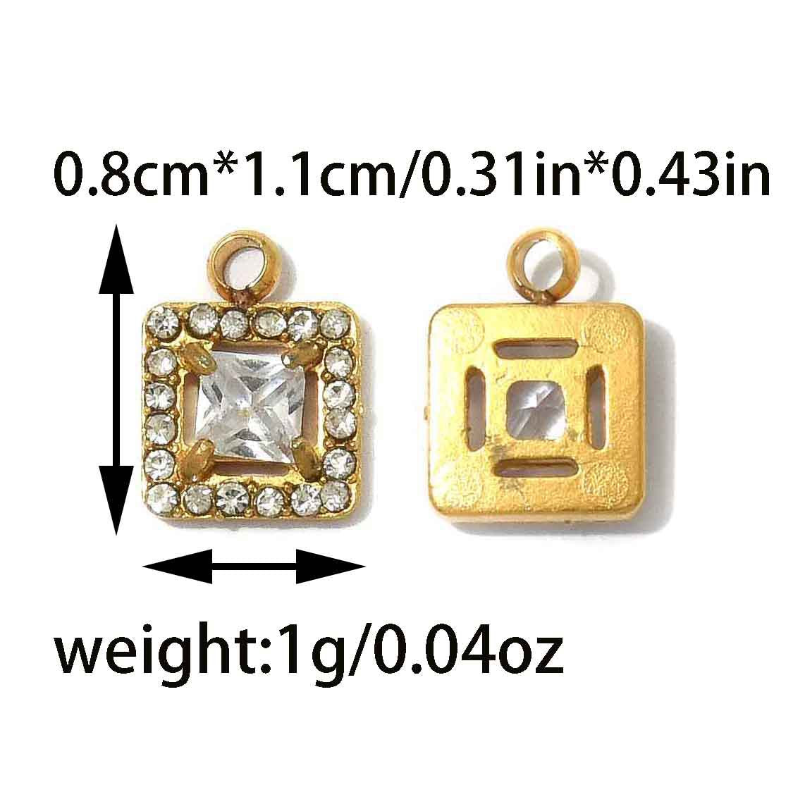 Geometric Pendant Featuring Electroplated 18K Real Gold Plated 304 Stainless Steel With Zircon Inlay
