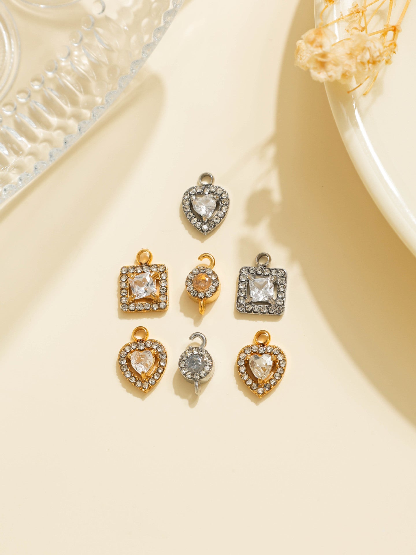 Geometric Pendant Featuring Electroplated 18K Real Gold Plated 304 Stainless Steel With Zircon Inlay