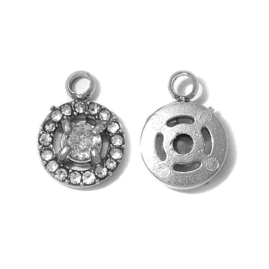 Geometric 304 Stainless Steel Pendant With Zircon Inlay, Electroplated Finish, Stylish Commute Jewelry Accessory