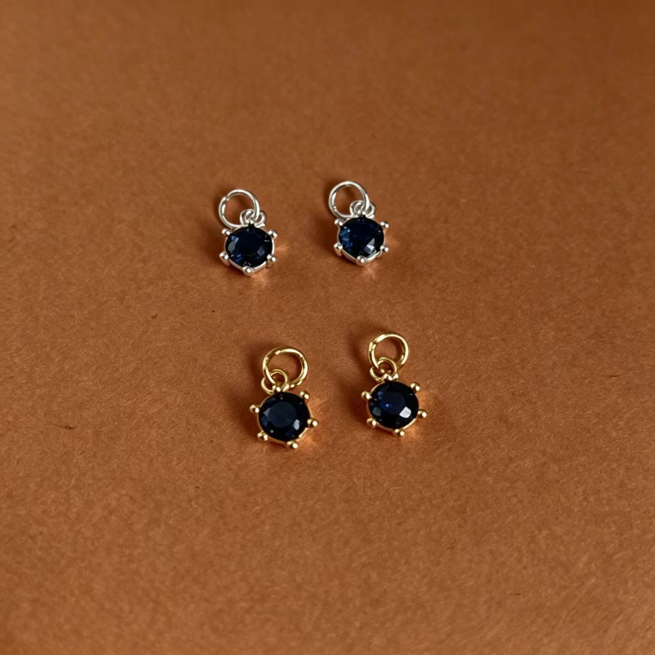 Gold Copper Circle Pendant With 5mm Diameter Featuring Claw Setting And Zircon Inlay For Jewelry Making
