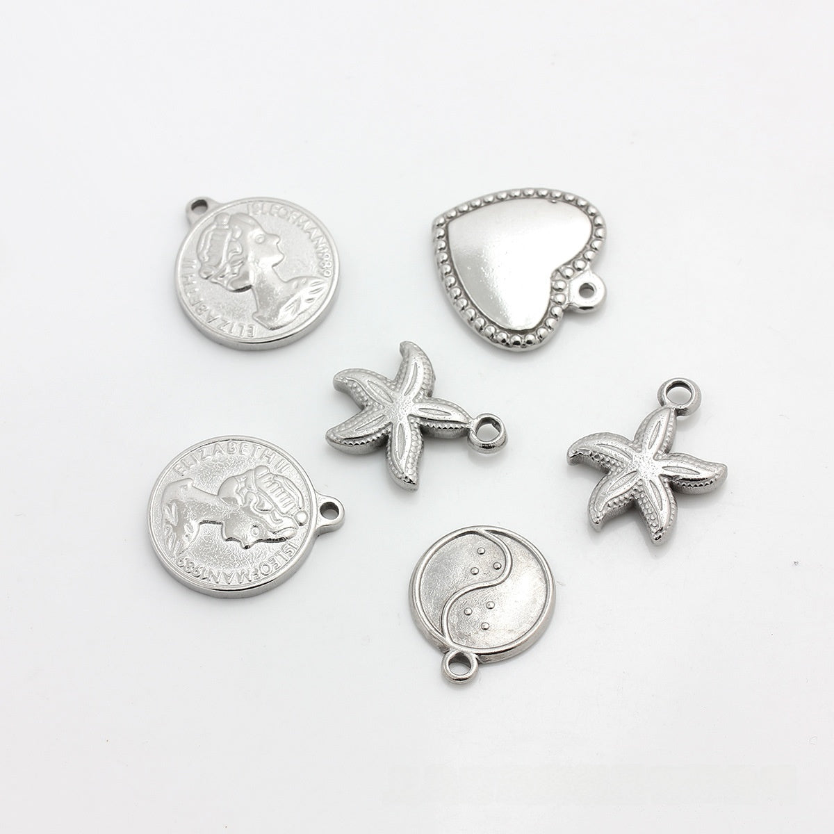 Moon Pendant In Titanium Steel, 1 PCS Package, Casual Style Jewelry Accessory