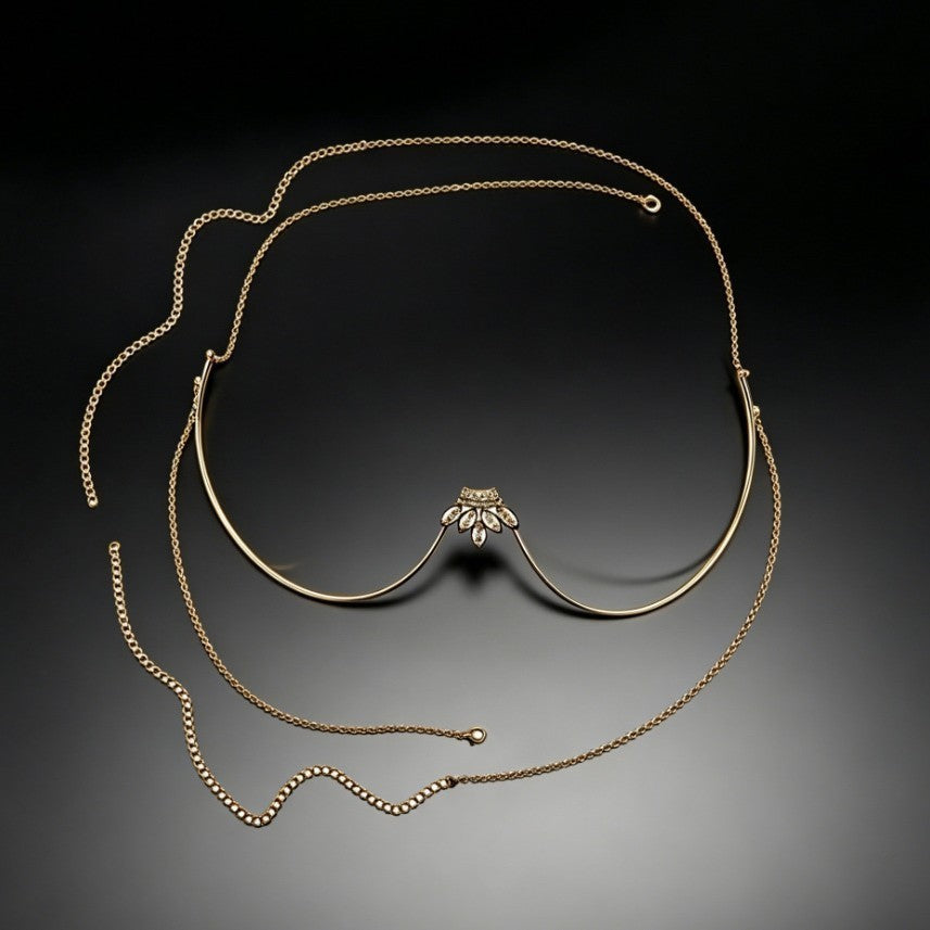 Simple Style Bikini Pendant In Gold With Push Up Feature, Perfect For Beach Wear