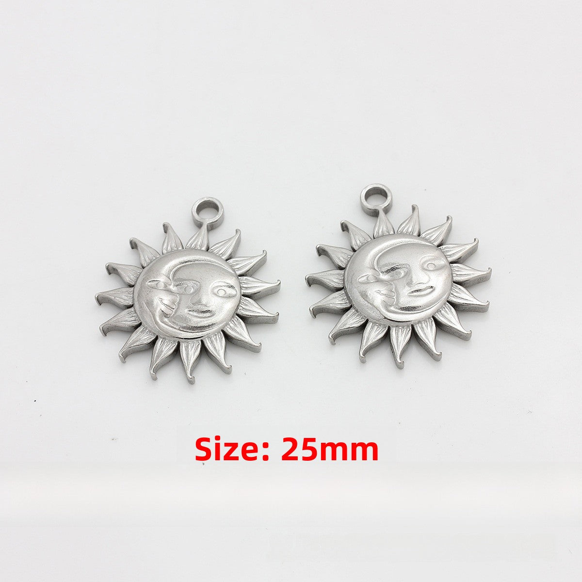 Moon Pendant In Titanium Steel, 1 PCS Package, Casual Style Jewelry Accessory