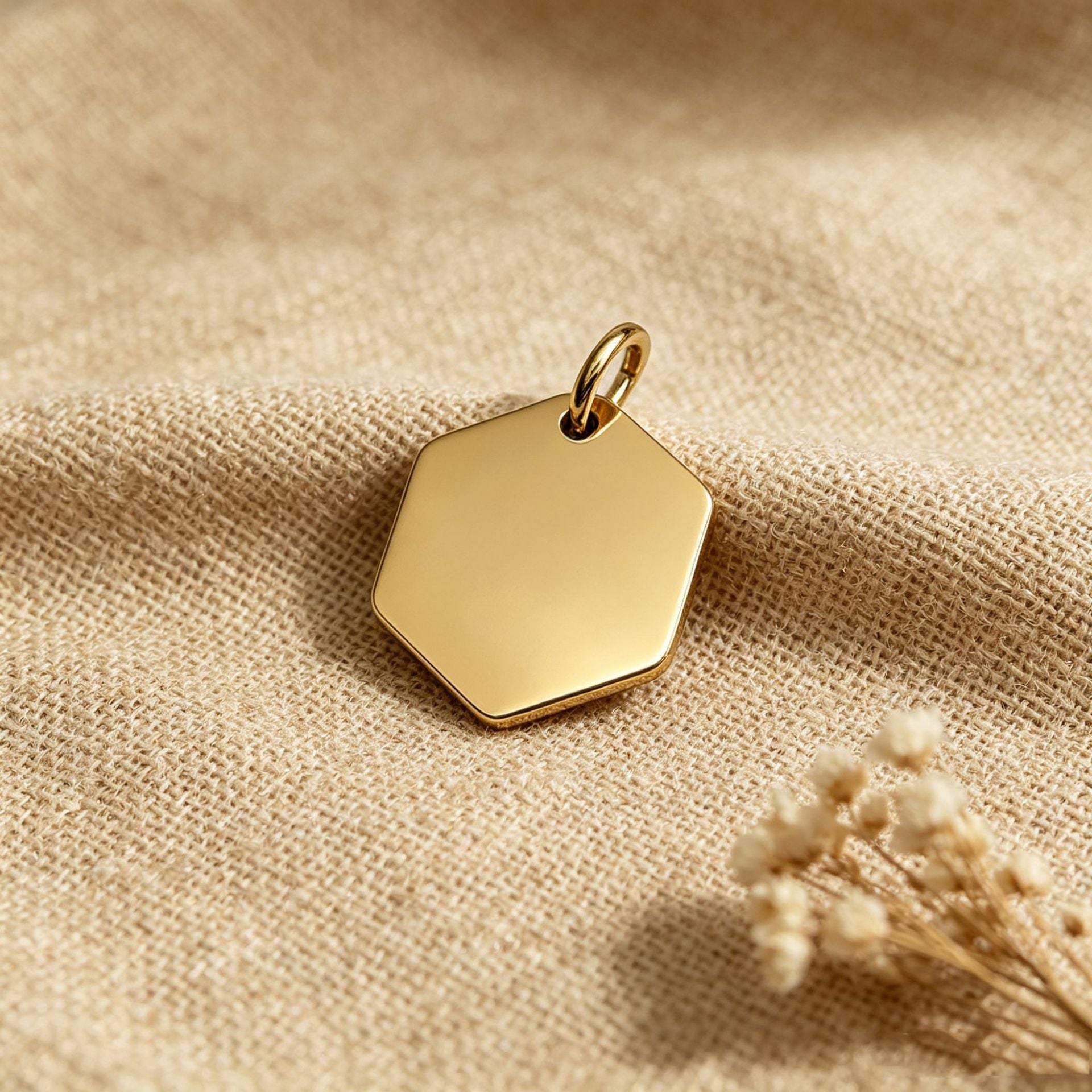 Geometric Pendant In Titanium Steel With PVD Coated Gold Plating Process, Polished Finish, Commute Style Jewelry Accessories