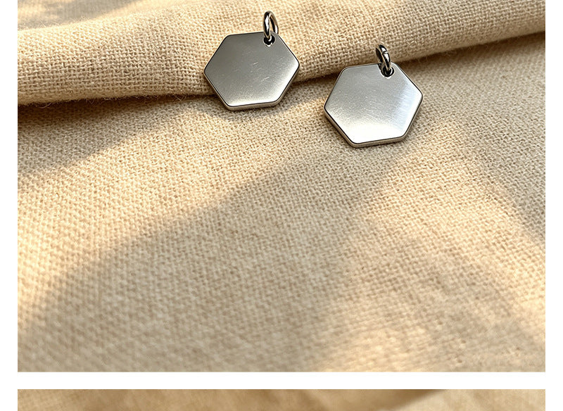 Geometric Pendant In Titanium Steel With PVD Coated Gold Plating Process, Polished Finish, Commute Style Jewelry Accessories
