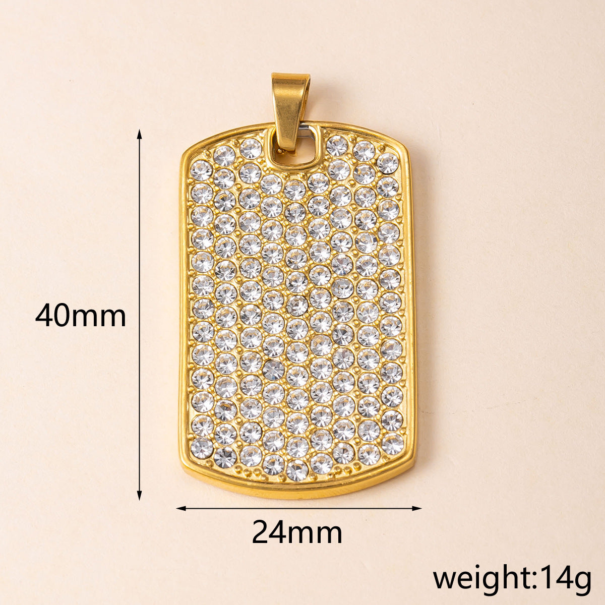 Geometric Pendant For Women In 304 Stainless Steel With 18K Real Gold Plated PVD Coating, Waterproof Non Tarnish, And Rhinestone Inlay