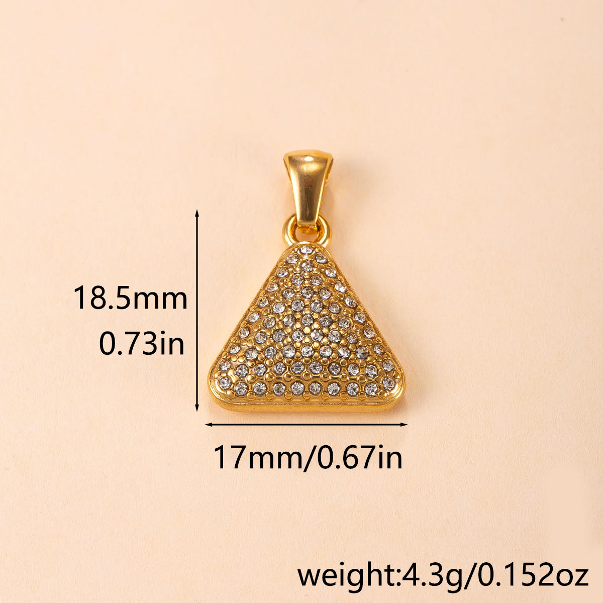 Heart Shape Pendant For Women In 304 Stainless Steel With PVD Coated Gold Plating And Rhinestone Inlay