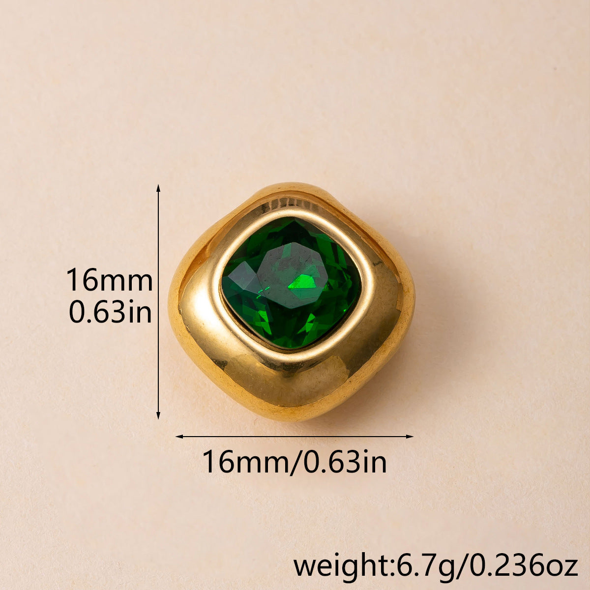 Geometric Pendant For Commute Jewelry In 304 Stainless Steel With Zircon Inlay, PVD Coated And Electroplated Finish