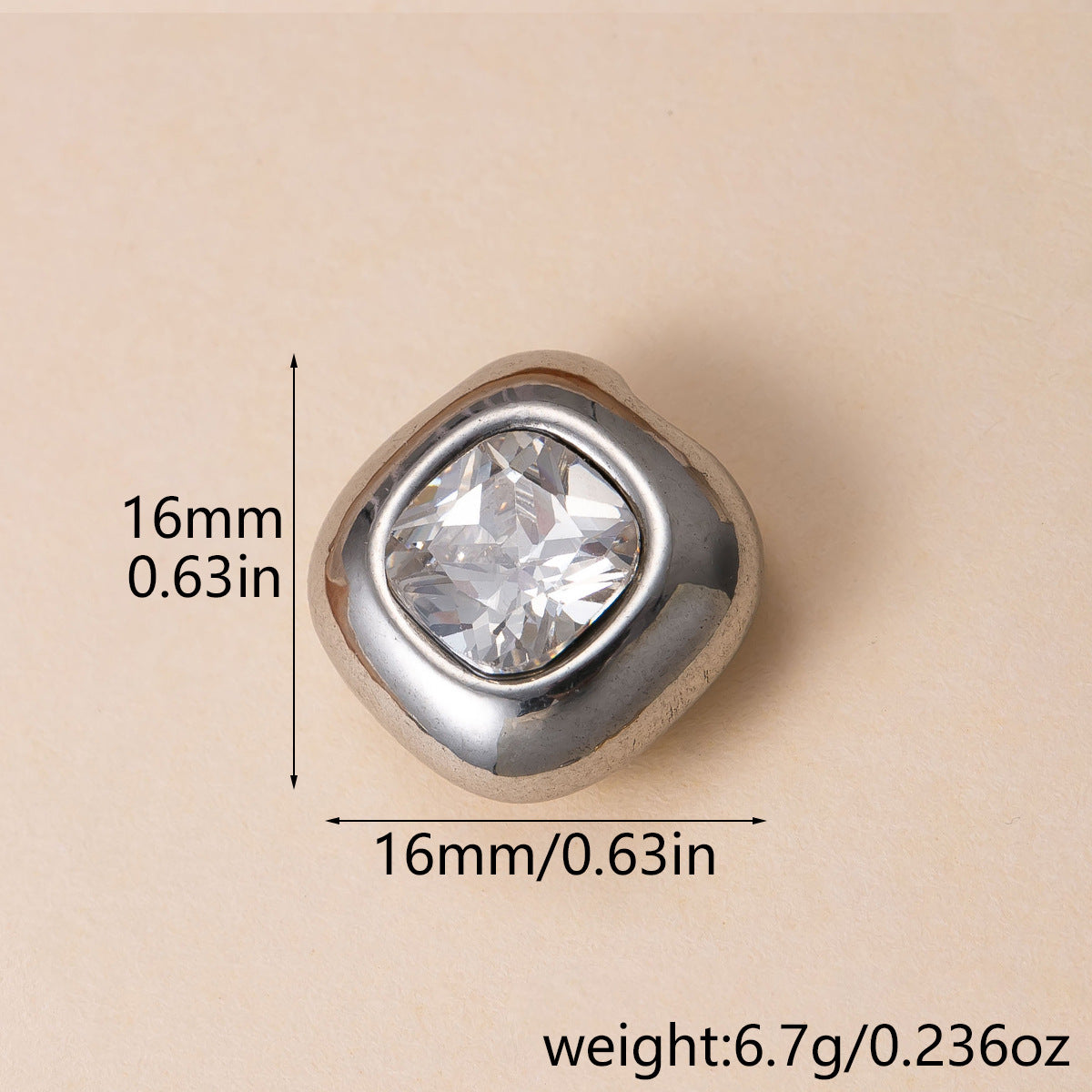 Geometric Pendant For Commute Jewelry In 304 Stainless Steel With Zircon Inlay, PVD Coated And Electroplated Finish