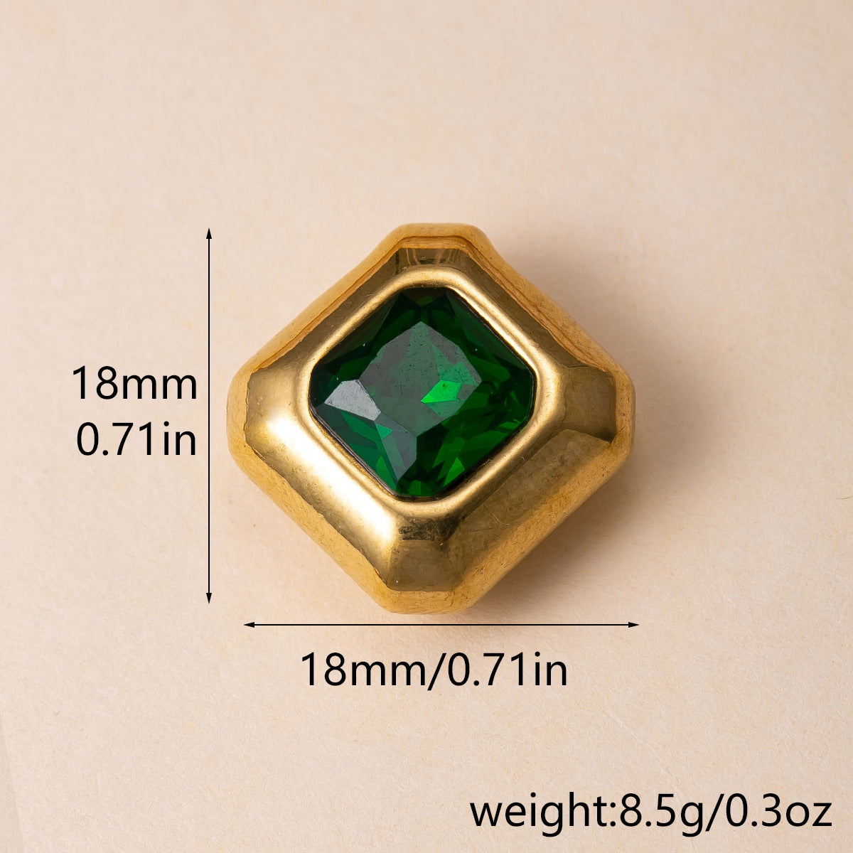 Geometric Pendant In 304 Stainless Steel With Zircon Inlay, Electroplated And PVD Coated Gold Plating Process Jewelry Accessory