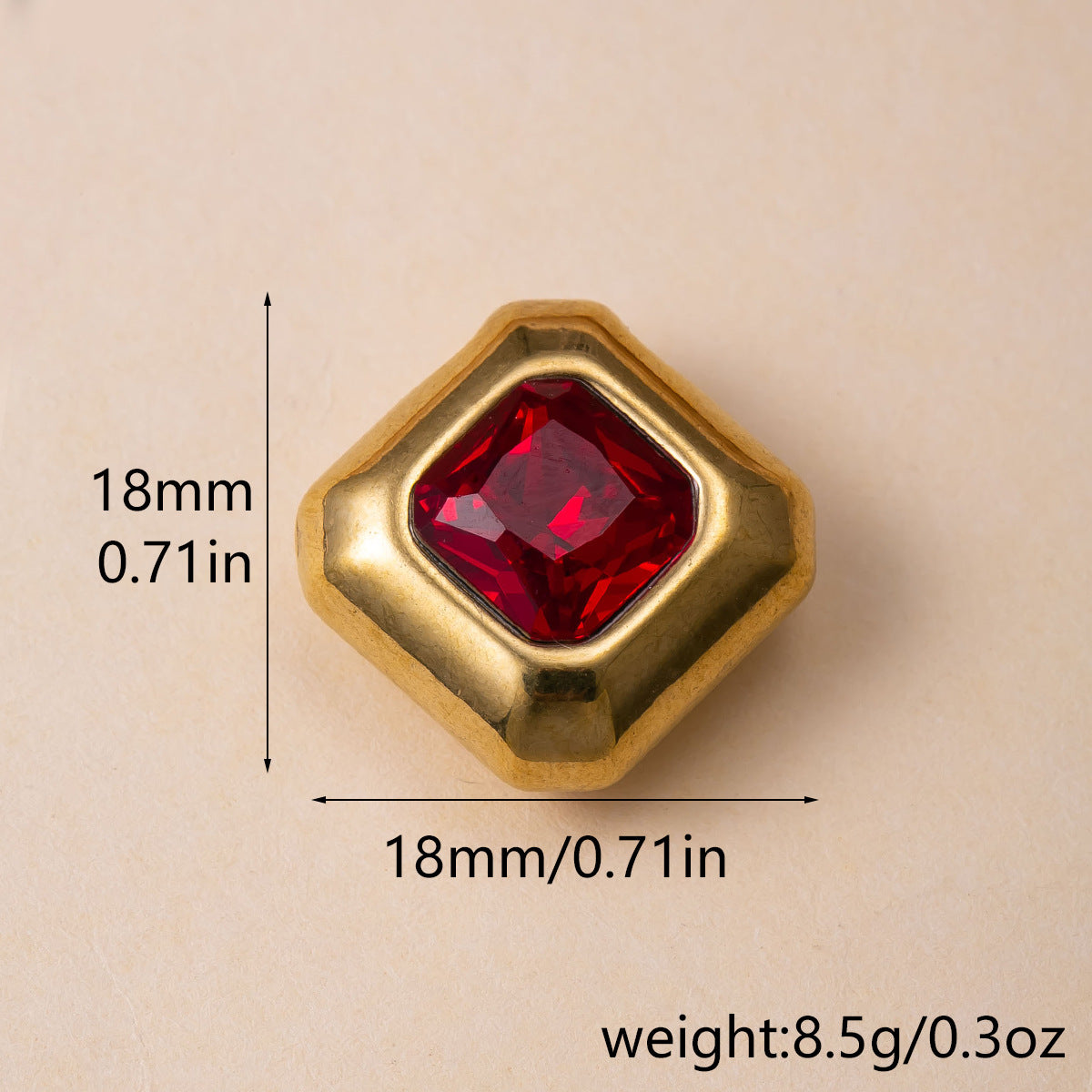 Geometric Pendant In 304 Stainless Steel With Zircon Inlay, Electroplated And PVD Coated Gold Plating Process Jewelry Accessory