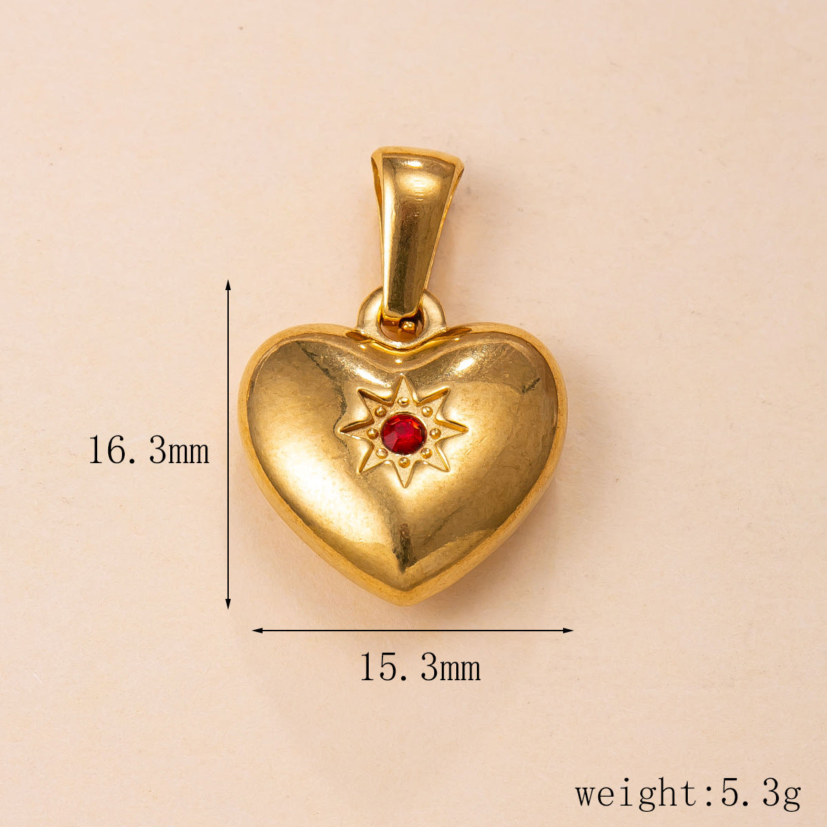 Heart Shape Pendant In 304 Stainless Steel With Electroplated 18K Real Gold PVD Coating, Multicolor Jewelry Accessories