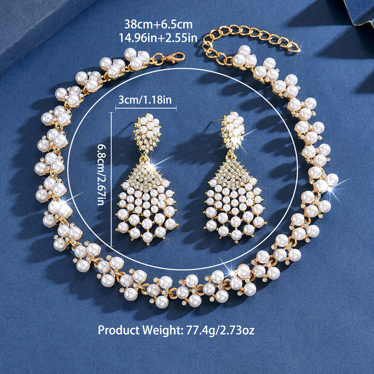 Elegant Geometric Necklace For Women In Alloy With Electroplated Finish And Rhinestone Embellishments