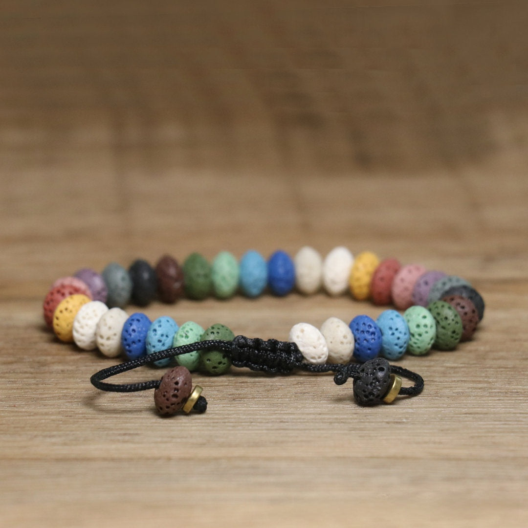 Bohemian Rainbow Crystal Beaded Knot Bracelet For Unisex Style