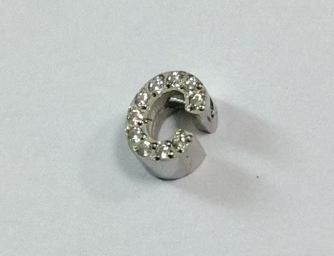 Letter Pendant In 304 Stainless Steel With Zircon Inlay, Featuring Inlay Craftsmanship For Commute Jewelry Accessories