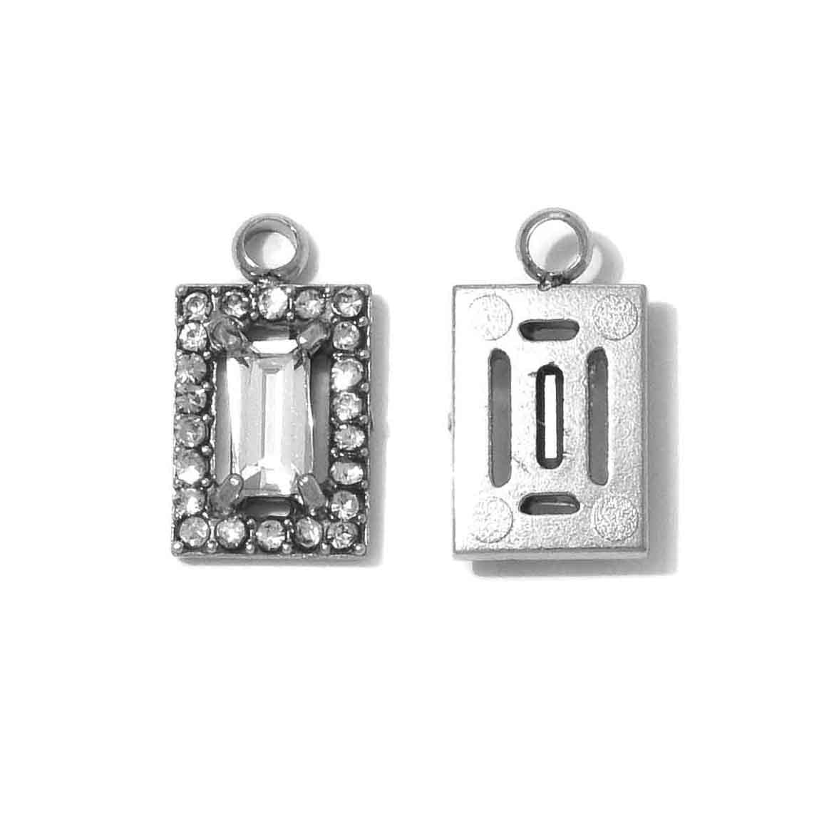 Geometric 304 Stainless Steel Pendant With Zircon Inlay, Electroplated Finish, Commute Style Jewelry Accessory
