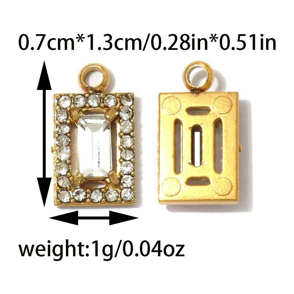Geometric 304 Stainless Steel Pendant With Zircon Inlay, Electroplated Finish, Commute Style Jewelry Accessory