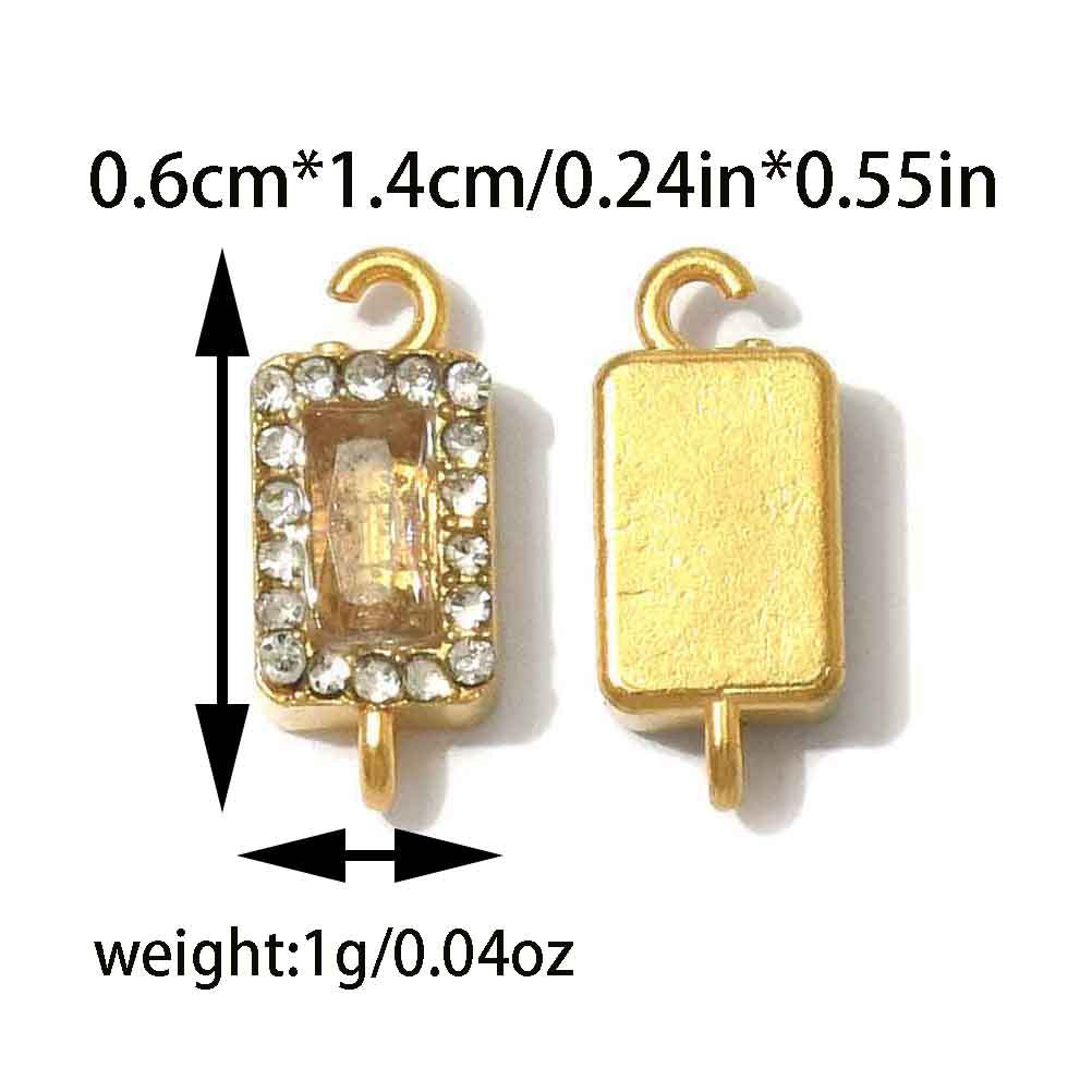 Geometric 304 Stainless Steel Pendant With Zircon Inlay, Electroplated Finish, Commute Style Jewelry Accessory