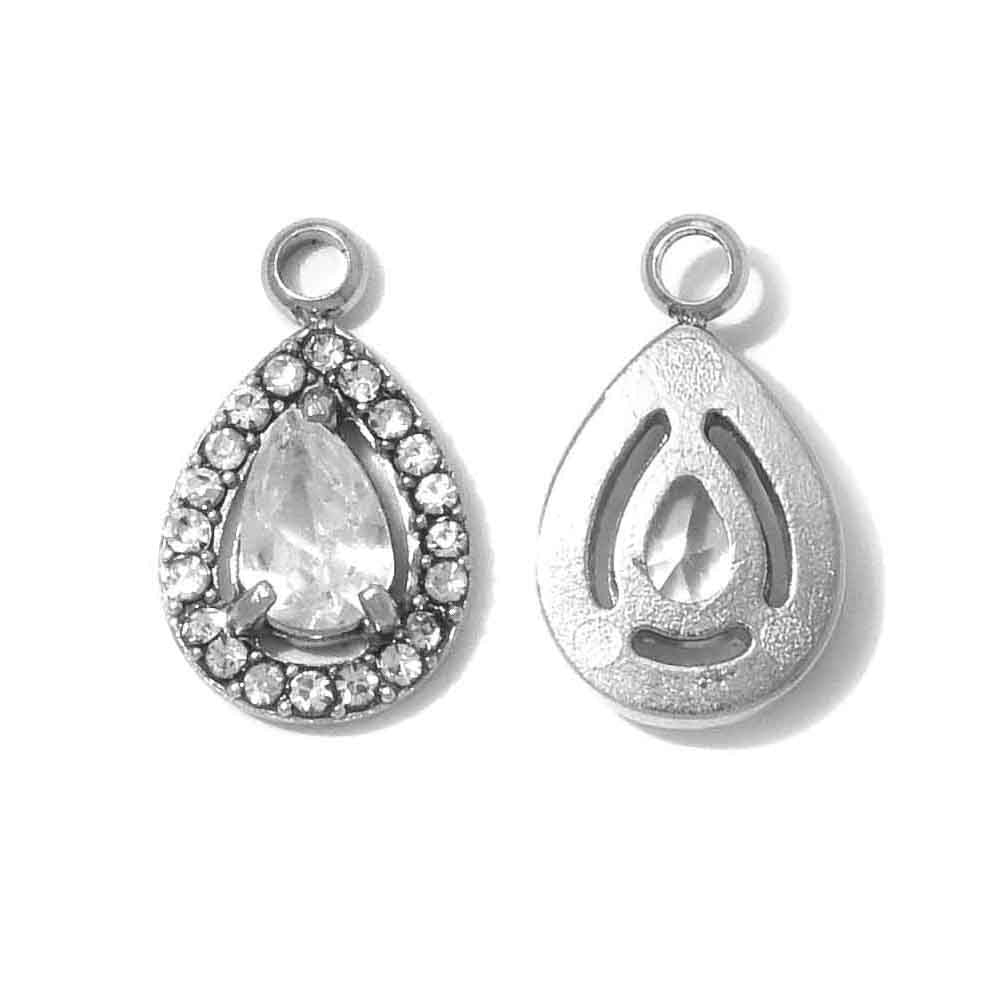 Geometric 304 Stainless Steel Pendant With Zircon Inlay, Electroplated Finish, Commute Style Jewelry Accessory