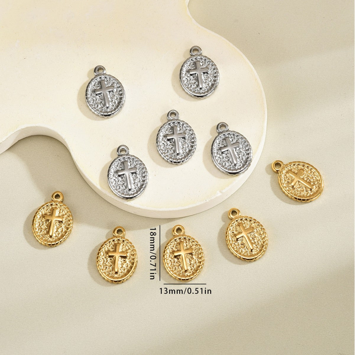 Gold Electroplated Metal Cross Pendant Featuring Religious Style Jewelry Accessories