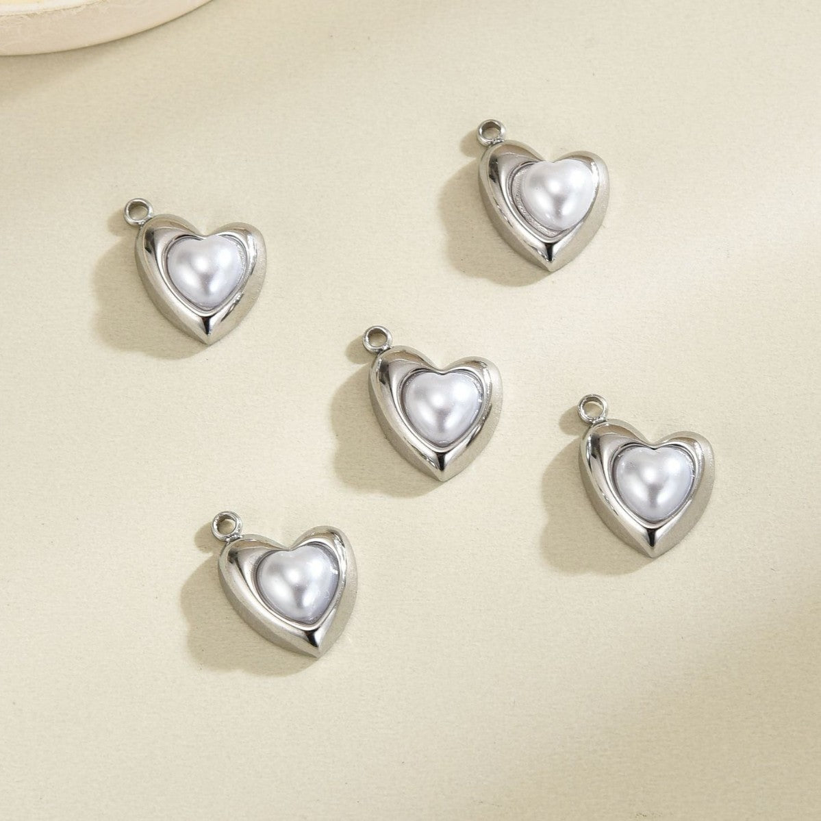 Heart Shape Pendant In Shell Material With 18K Real Gold Plated Electroplated Finish, Available In Gold