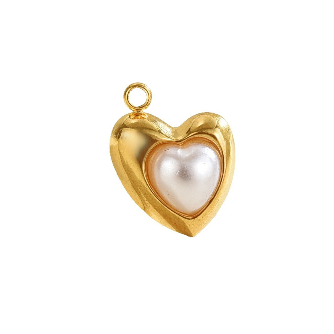 Heart Shape Pendant In Shell Material With 18K Real Gold Plated Electroplated Finish, Available In Gold