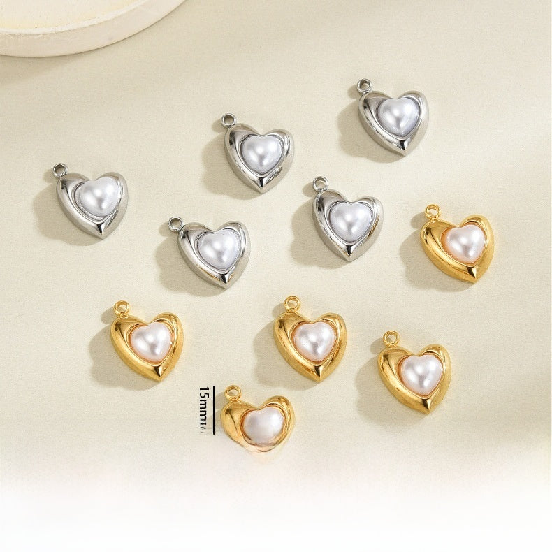 Heart Shape Pendant In Shell Material With 18K Real Gold Plated Electroplated Finish, Available In Gold