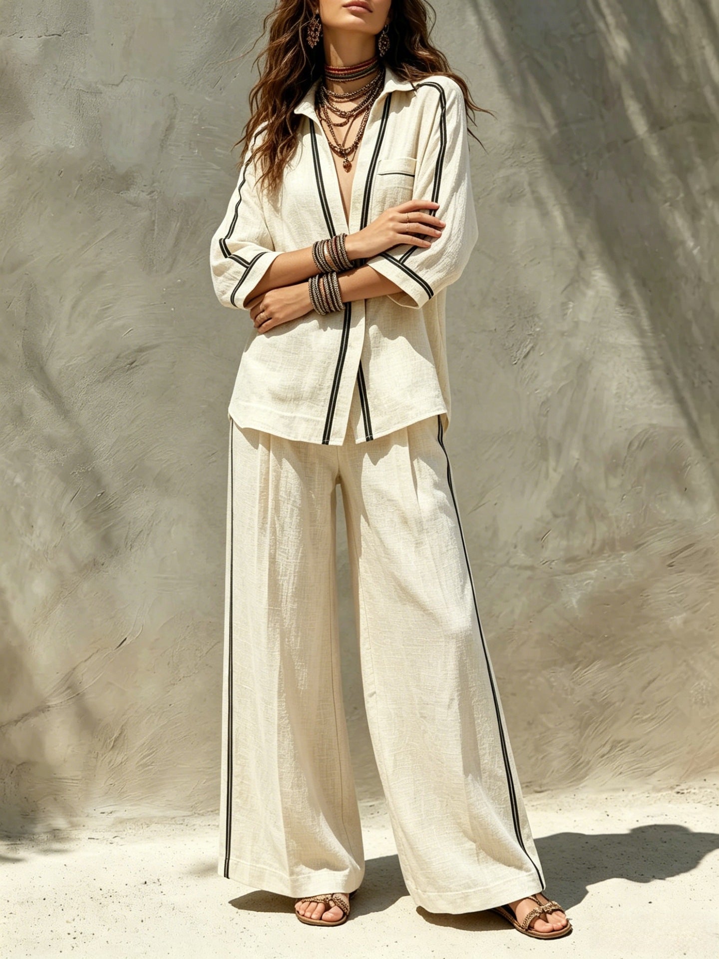 Color Block Full Length Cotton Blends Jumpsuit With Contrast Binding For Holiday Vacation, Inelastic