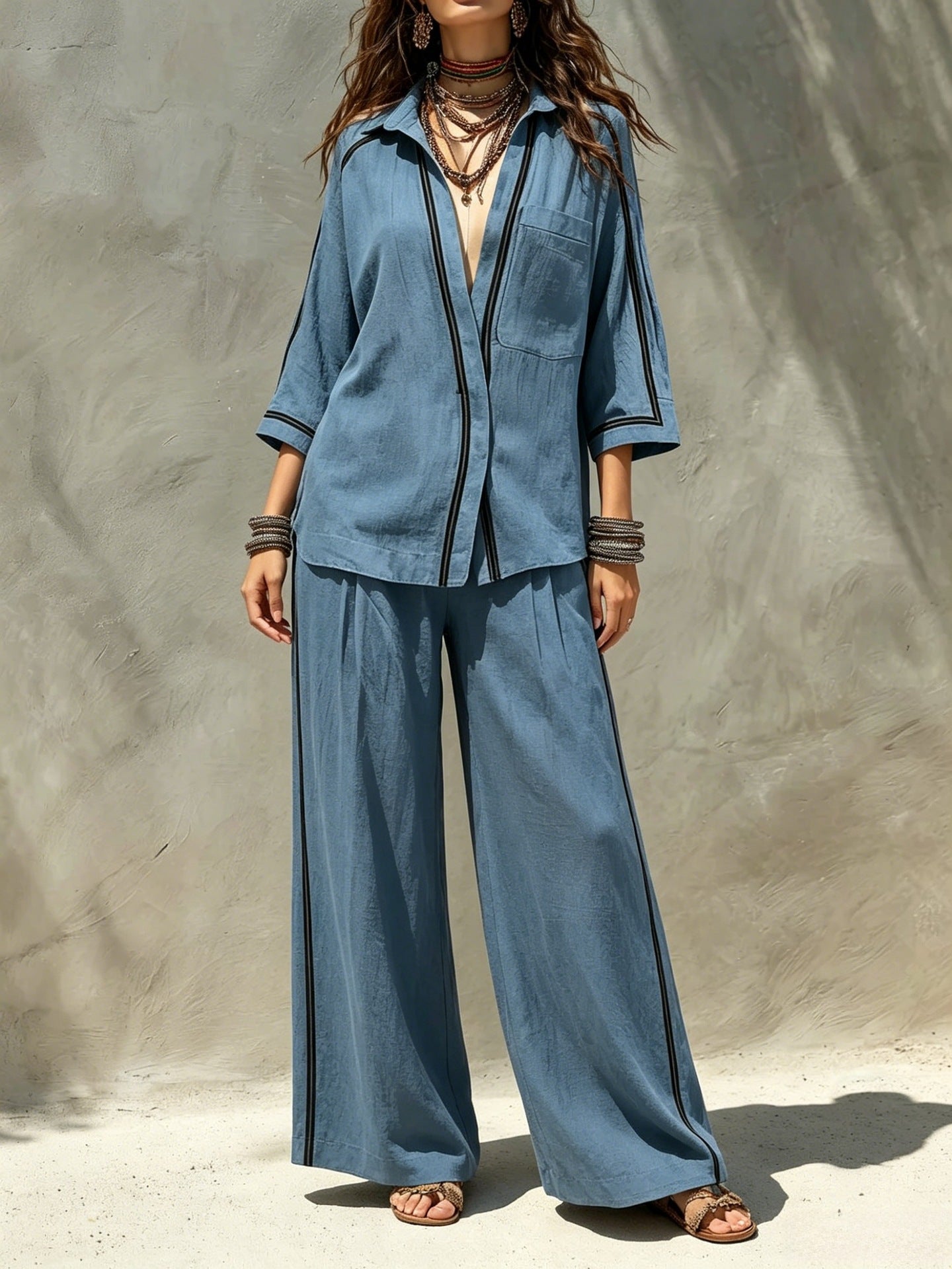 Color Block Full Length Cotton Blends Jumpsuit With Contrast Binding For Holiday Vacation, Inelastic