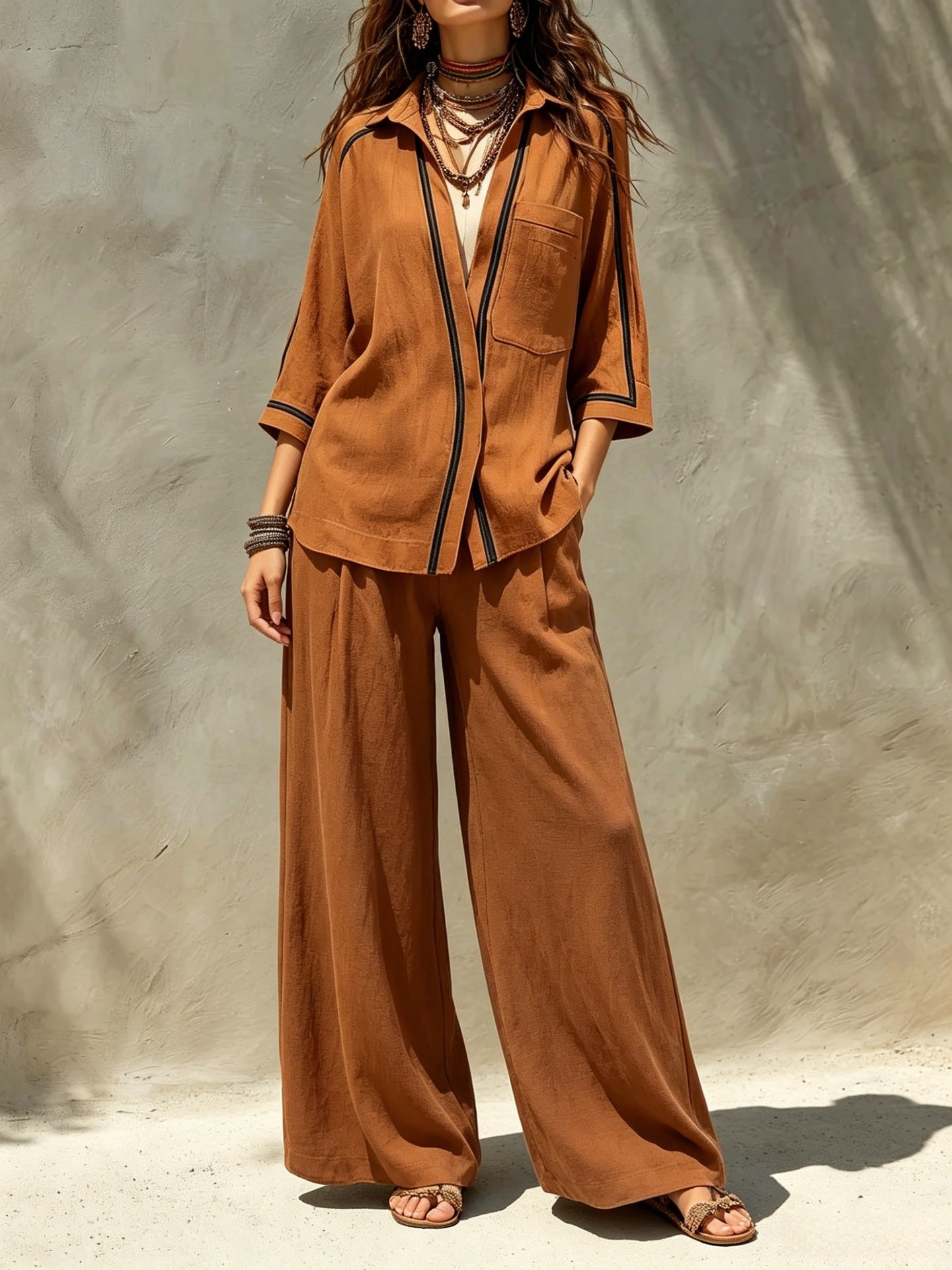 Color Block Full Length Cotton Blends Jumpsuit With Contrast Binding For Holiday Vacation, Inelastic