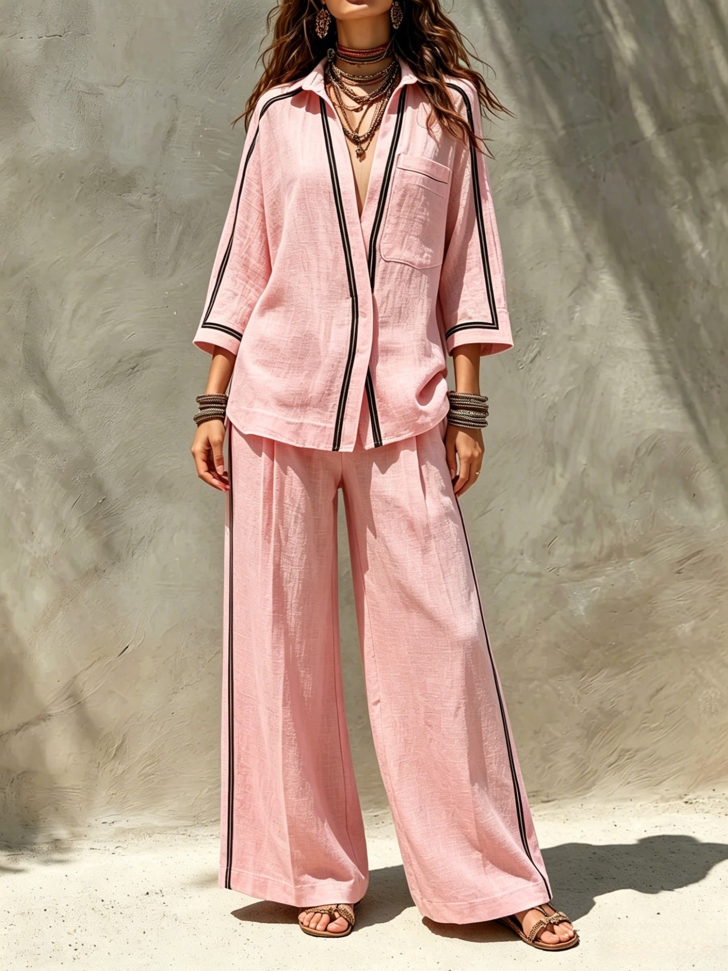 Color Block Full Length Cotton Blends Jumpsuit With Contrast Binding For Holiday Vacation, Inelastic