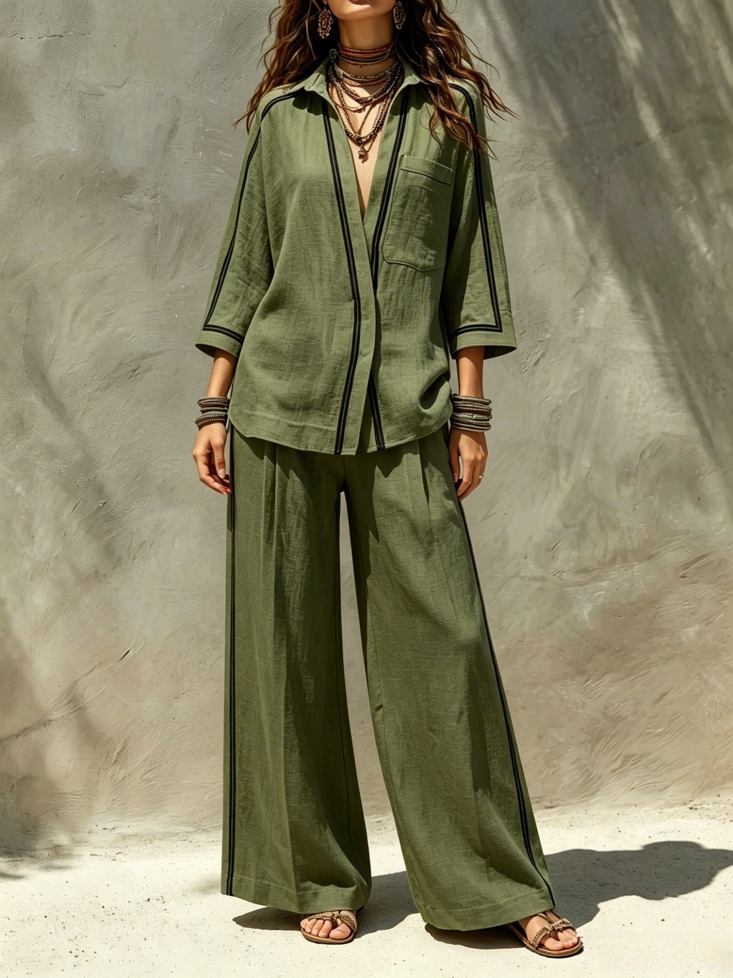 Color Block Full Length Cotton Blends Jumpsuit With Contrast Binding For Holiday Vacation, Inelastic