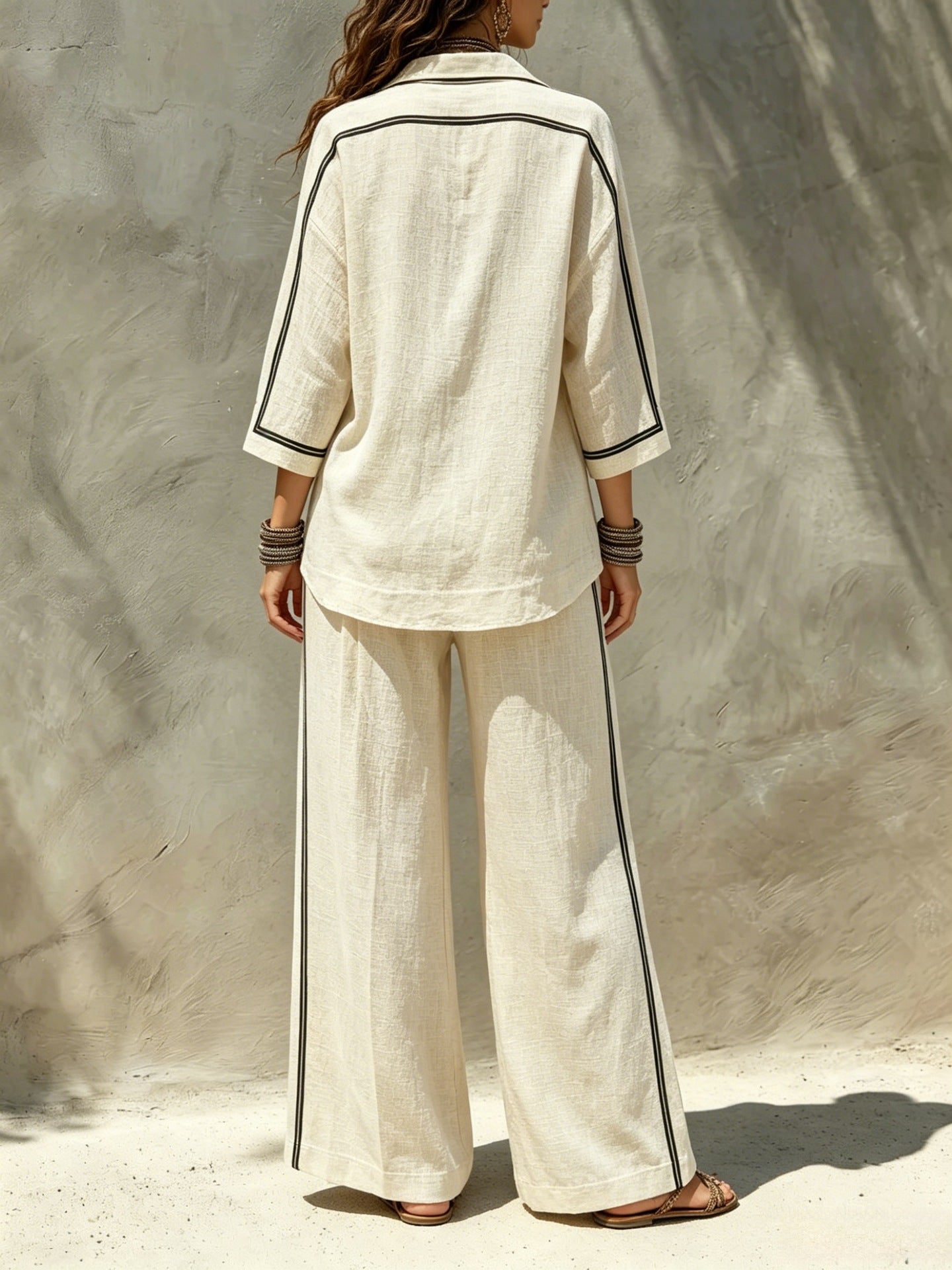 Color Block Full Length Cotton Blends Jumpsuit With Contrast Binding For Holiday Vacation, Inelastic