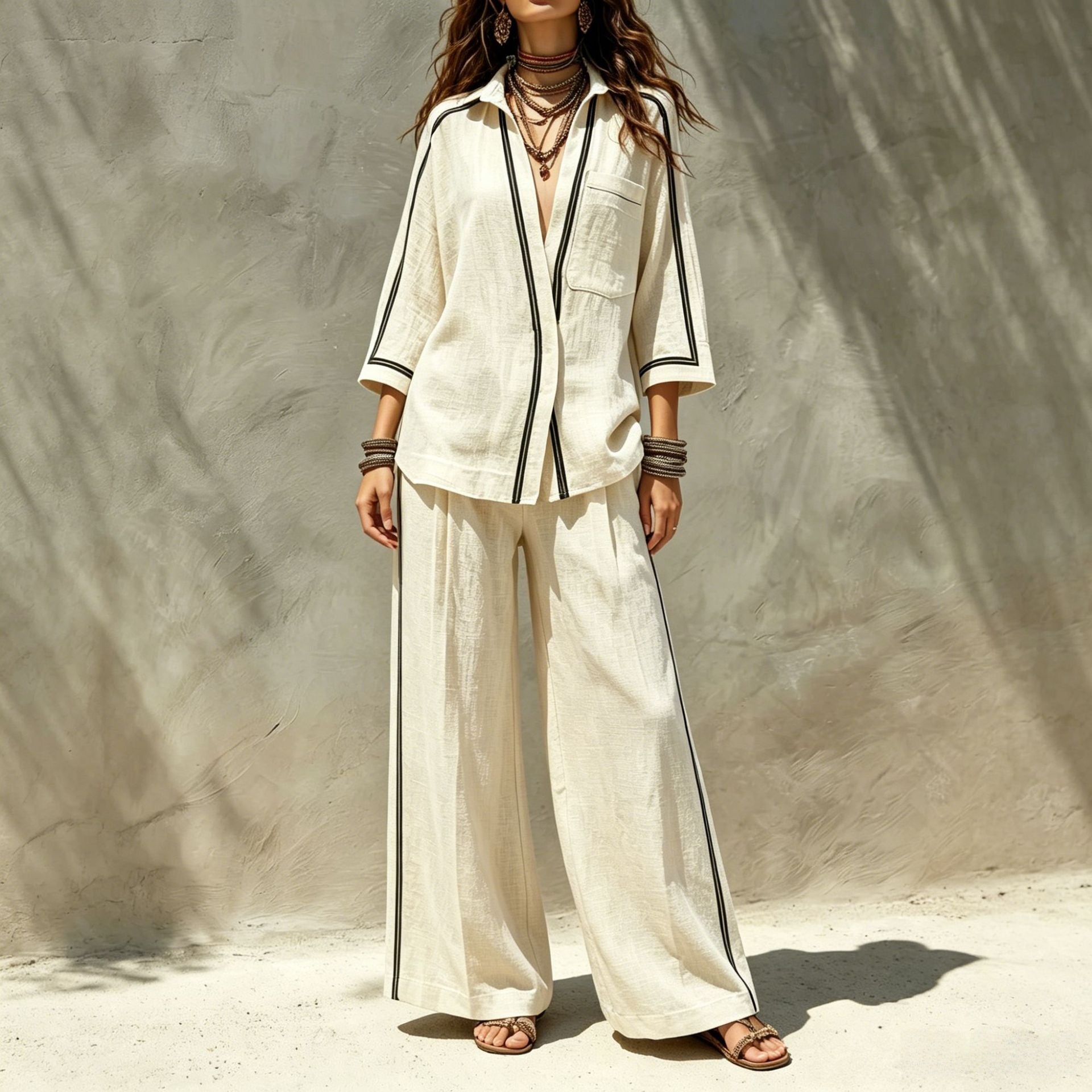Color Block Full Length Cotton Blends Jumpsuit With Contrast Binding For Holiday Vacation, Inelastic