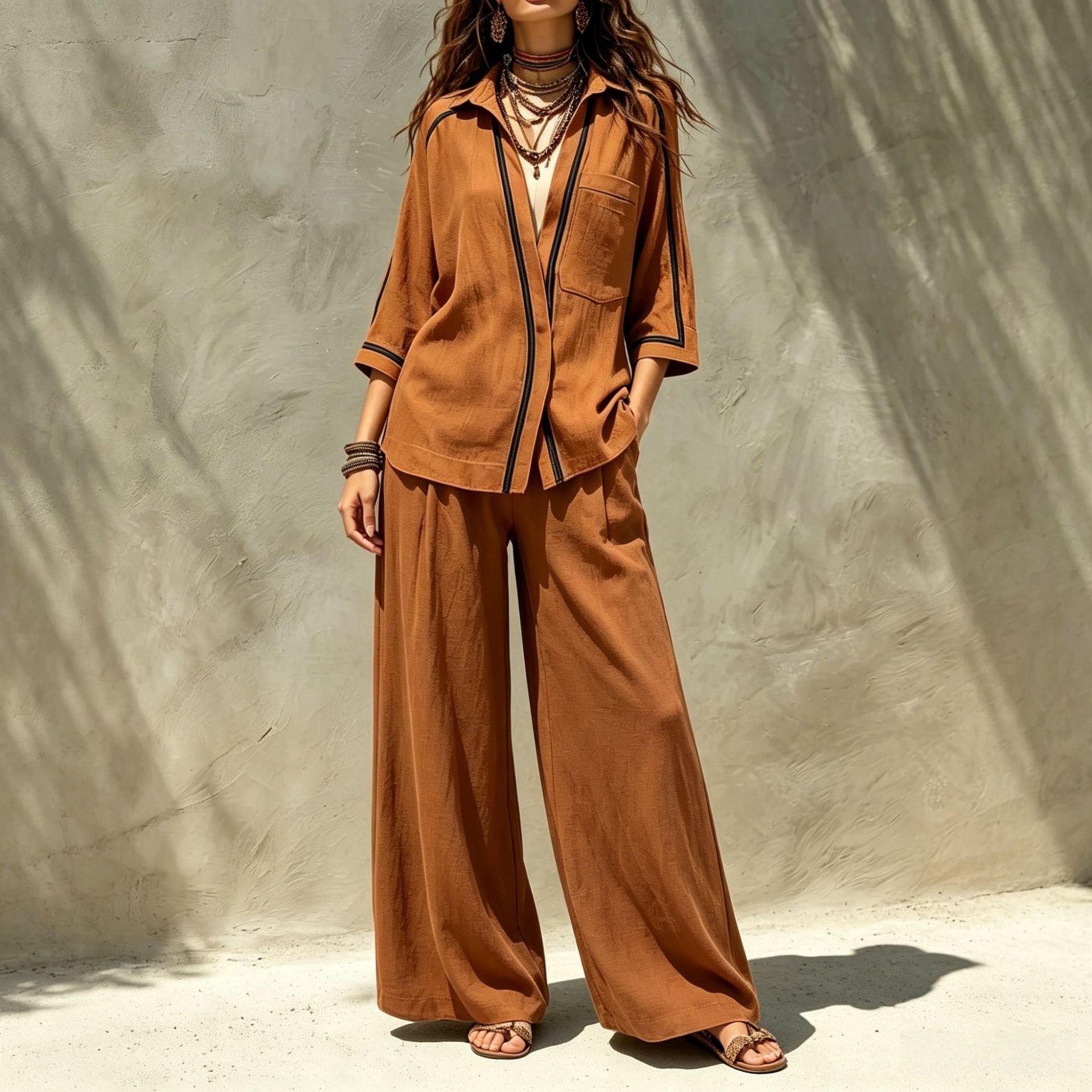 Color Block Full Length Cotton Blends Jumpsuit With Contrast Binding For Holiday Vacation, Inelastic