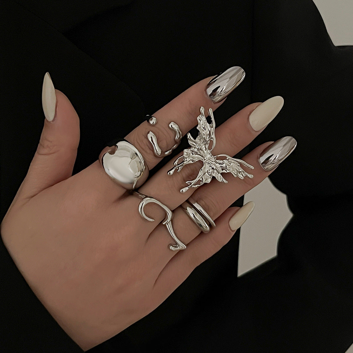 Butterfly Ring For Women 1 Set Made Of Zinc Alloy Featuring Electroplated Finish