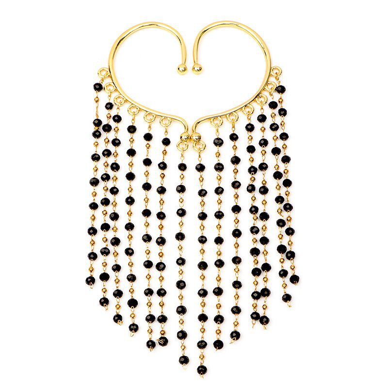Gold Tassel Ear Cuff Earrings For Women Featuring Alloy Craft And Copper Ear Pins
