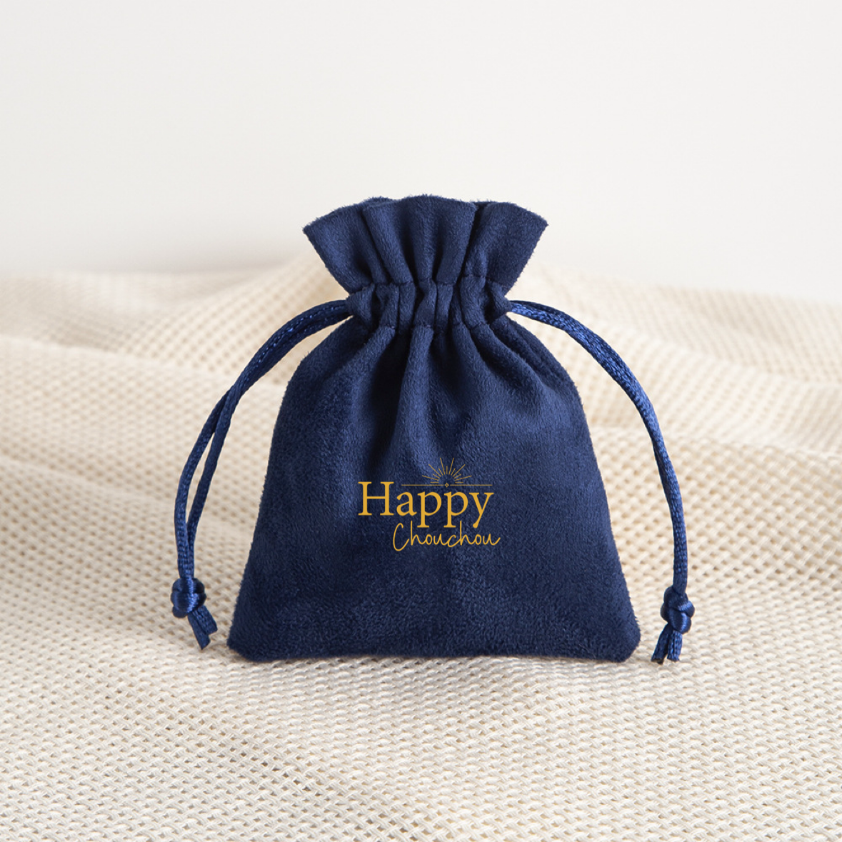 Jewelry Velvet Bag Drawstring Storage Pouch Simple Style Printed Fabric Clasp Bag For Accessories Packaging
