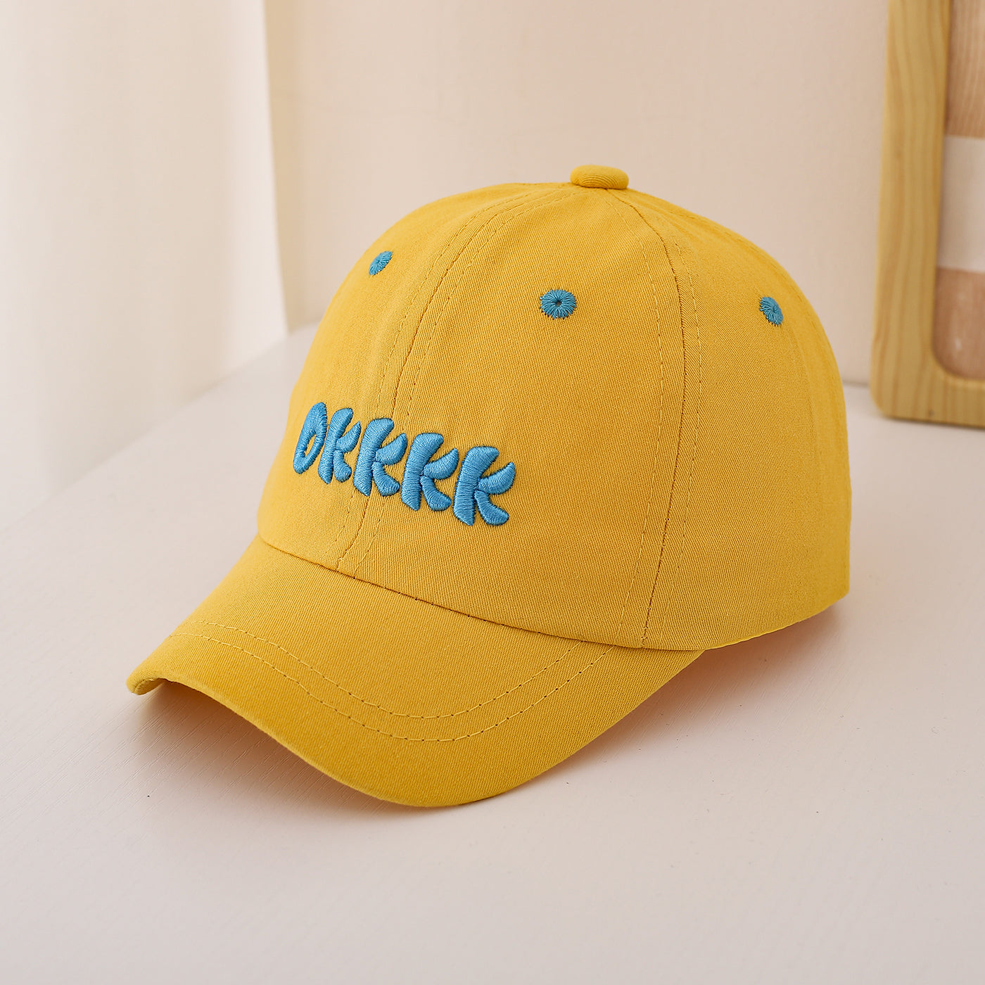 Casual Letter Embroidery Baseball Cap For Children Unisex In Beige, 1 Piece