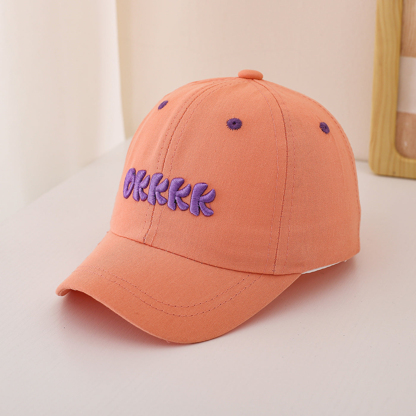 Casual Letter Embroidery Baseball Cap For Children Unisex In Beige, 1 Piece
