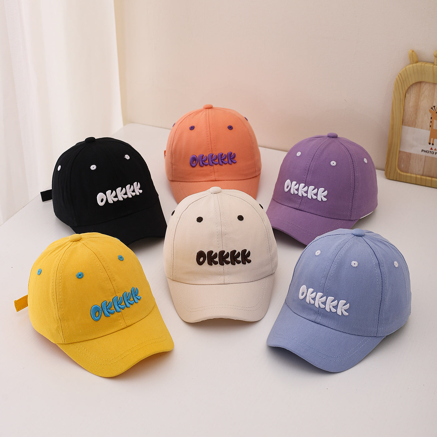 Casual Letter Embroidery Baseball Cap For Children Unisex In Beige, 1 Piece