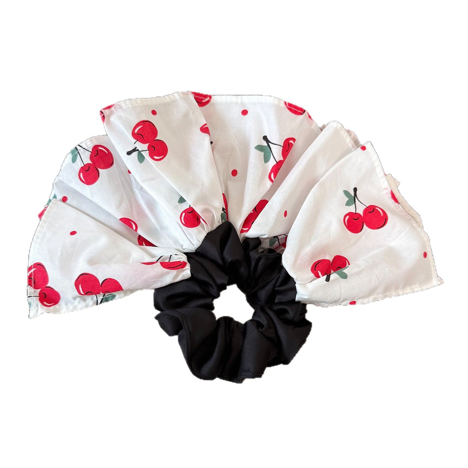 Sweet Cherry Pattern Cloth Scrunchie Hair Accessory For  Spring And Summer