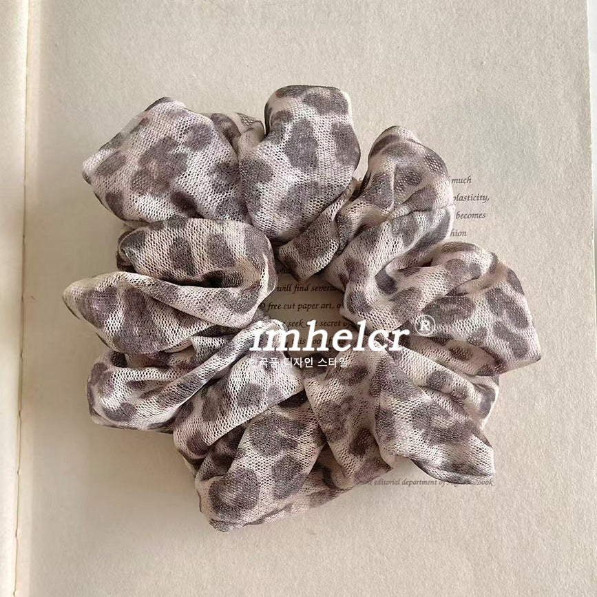 Leopard Print Scrunchie Hair Accessory In Cloth Material For Commute, Perfect For  Spring And Summer