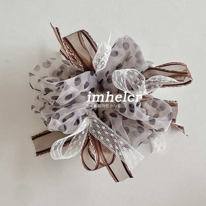 New Style Clouds Scrunchie For Women In Gauze Material With Leopard Print, Perfect For  Spring And Summer